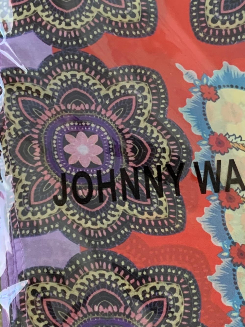 Johnny Was silk scarf with tassels, NWT